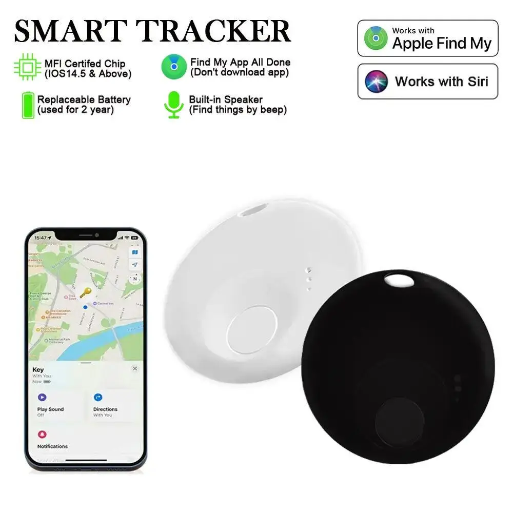 Smart GPS Tracker Mini Tag For IOS Apple Find My APP ITag Anti Lost Reminder Device MFI Rated Locator Car Key Pet Kids Finder Button Portable apple tag airtag  kids gps  tracker tile  trackermap air  tag life  360