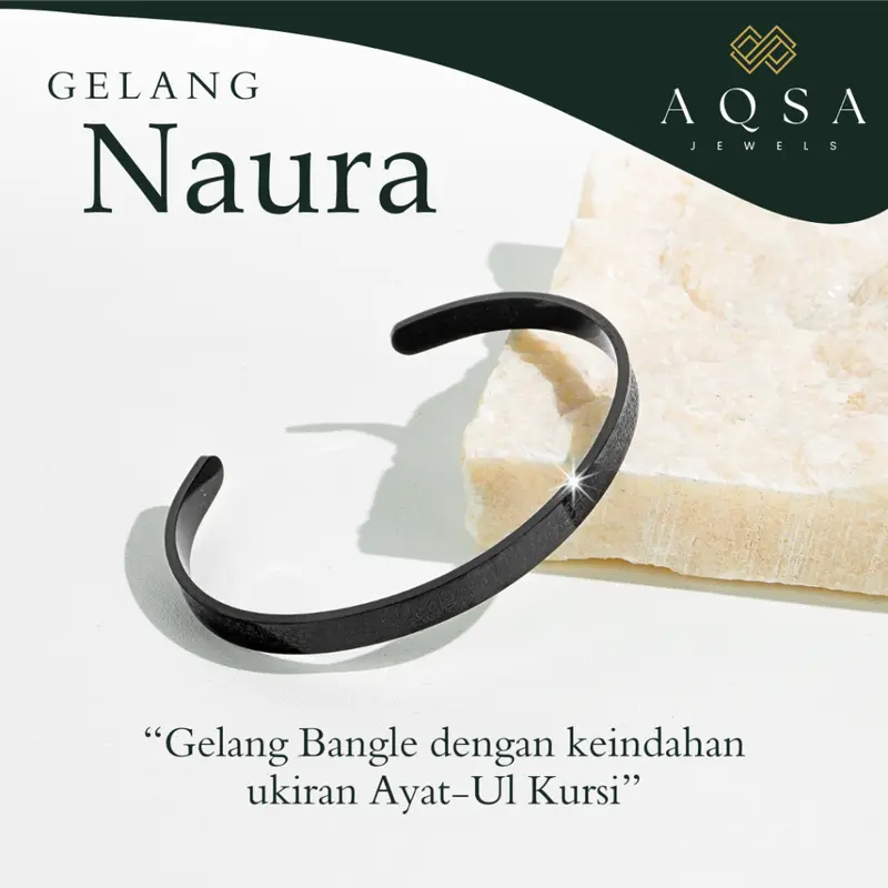 AQSA - Gelang Wanita NAURA - Gelang Bangle Ayat Kursi - Gelang Wanita Anti Karat Mirip Emas Asli 5