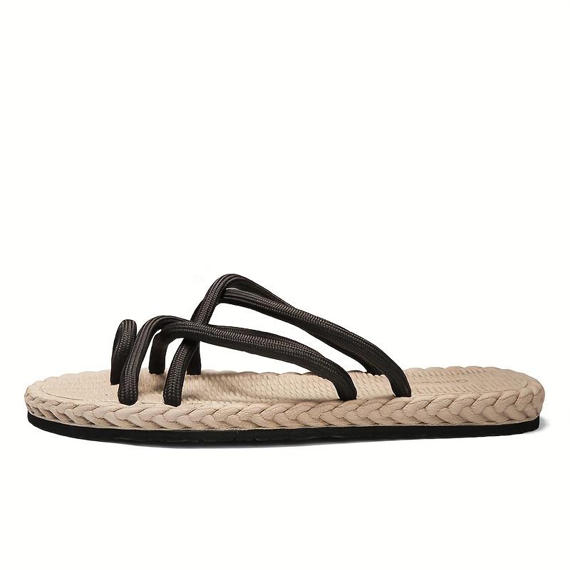 Men's Cross Strap Beach Sandals - Non-Slip Toe Loop Design for Outdoor Wear 4