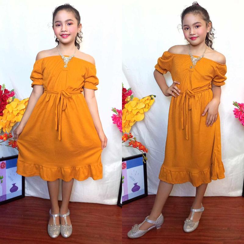 Product Introduction of GU Thea 2way Design Puff Sleeves waffle dress 6-9 Years Old Kids Girls 10