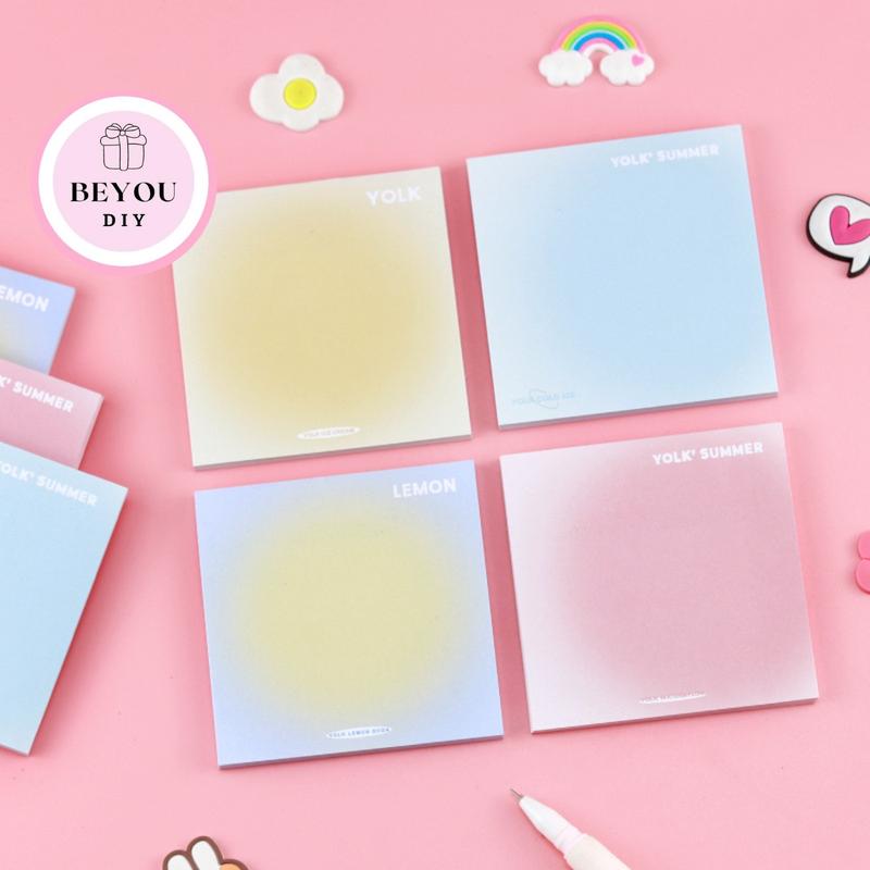 Set 50 Tờ Giấy Ghi Chú Màu Ombre Pastel, Giấy Nhớ Màu Gradient Dễ Thương BEYOU