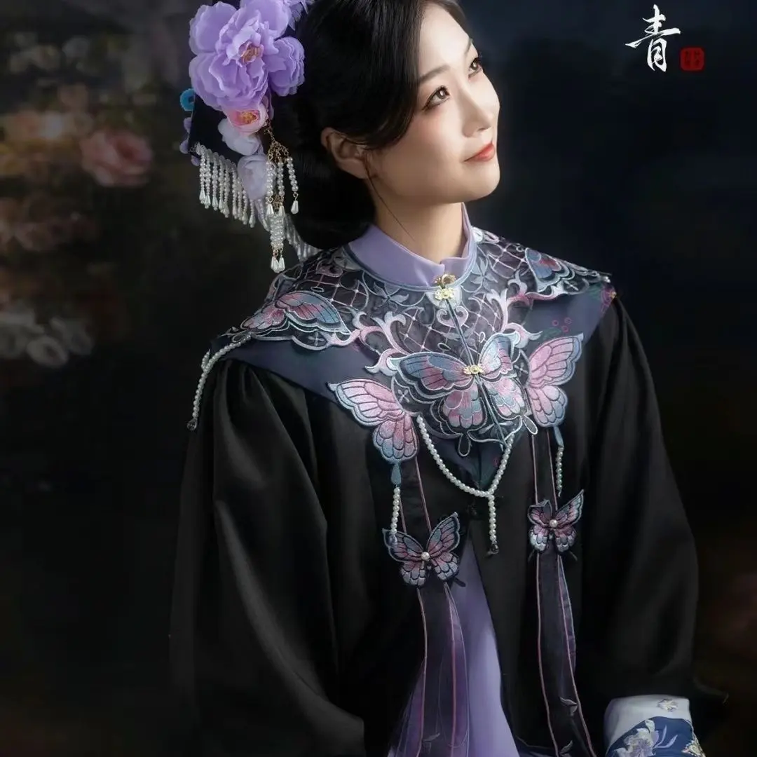 Khăn Choàng Hanfu, Yunjian, Khăn Choàng Áo Choàng Poncho, Ren Đám Mây Vai, Phong Cách Dân Tộc, Thích Hợp Cho Ảnh Tốt Nghiệp, Quần Áo Học Sinh, Máy Ảnh Ảnh, Thêu, Phong Cách Cổ Trang Trung Quốc Mới, Cổ Áo Có Thể Tháo Rời