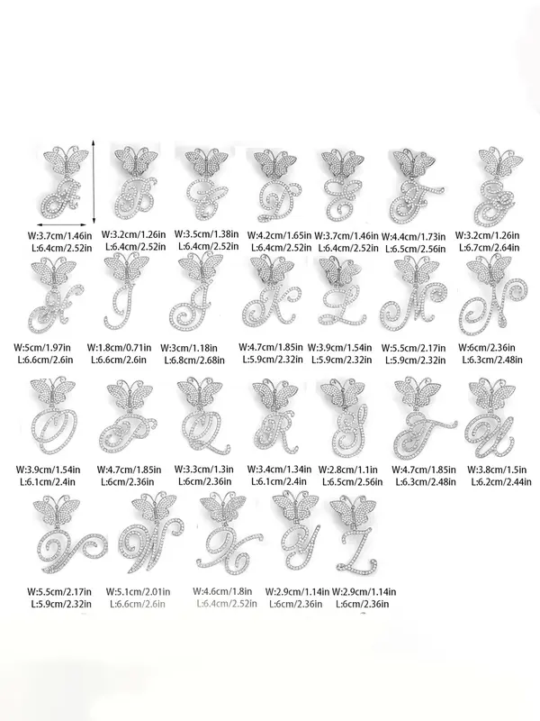 Rhinestone Butterfly & Letter Decor Cuban Link Anklet for Women & Girls, Fashion Charms Jewelry, Trendy All-match & Exquisite Jewelry for Birthday Gift, Girlfriend Gifts 6