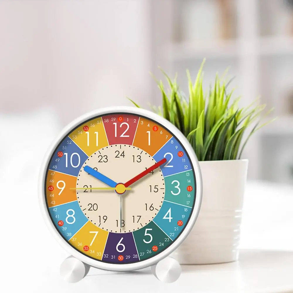 Kids Bedside Analog Alarm Clock Battery Operated Silent with Color Coded Zones Children Clock for Boys Girls Versatile Stylish
