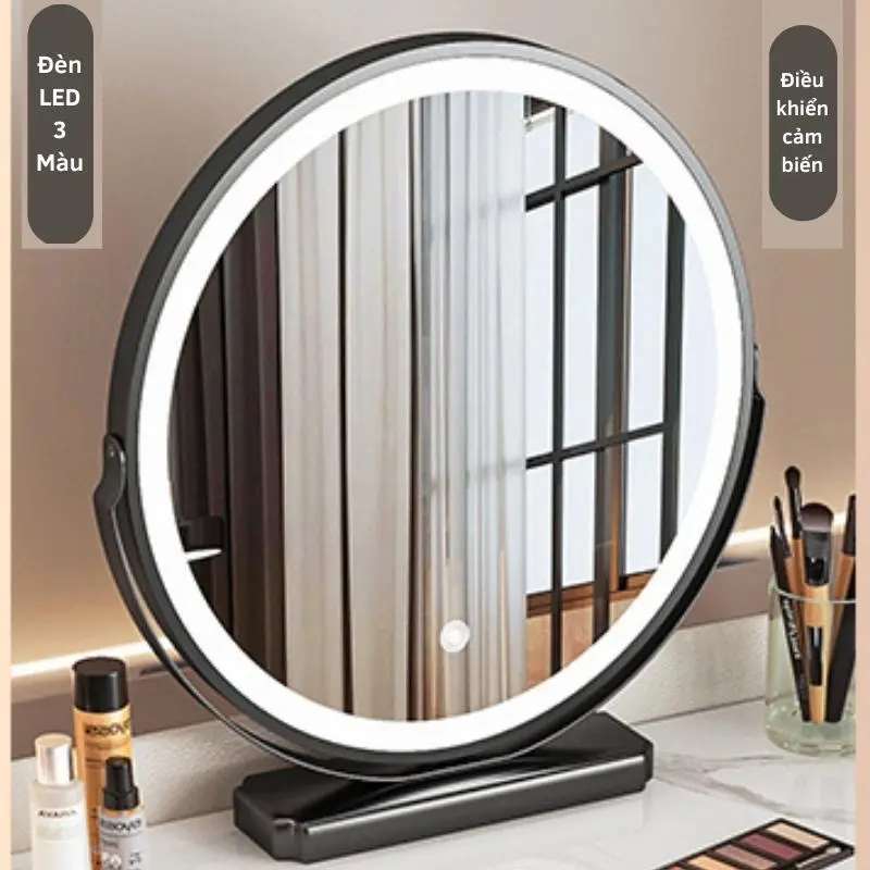 Bàn trang điểm mini size 80, tích hợp nghe nhạc Blutus, đèn led cảm ứng 3 màu 3