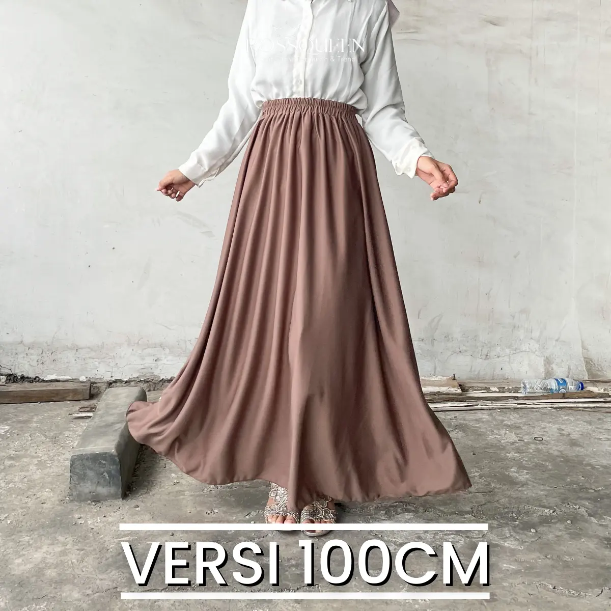 ROK POLOS 100CM MAYUNG PREMIUM / BASIC SKIRT 100CM Bawahan Fit Karet Wanita Panjang Muslim Maxi Casual
