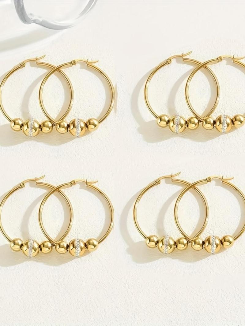 Product Introduction of Minimalist Temperament Hoop Earrings, Fashionable Earrings for Women & Girls, Trendy All-match & Exquisite Jewelry for Birthday Gift 4