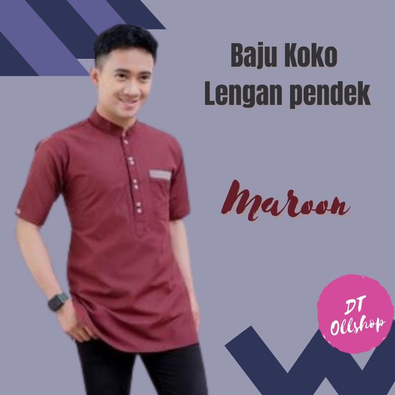 ALILA Hijab -  Kemeja Hem Cowok / Baju KOKO Pria Lengan Pendek/baju muslim koko/baju lebaran 3