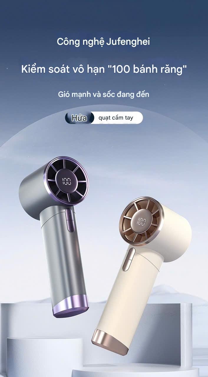 Product Introduction of ASALAVN Quạt phản lực cầm tay Quạt Turbo có thể sạc lại, Quạt siêu tốc cầm tay, di động, gió mạnh, tốc độ cao 100 vòng/phút Tốc độ gió Màn hình kỹ thuật số quạt usb mobile Phụ Kiện-FN-32-01 1