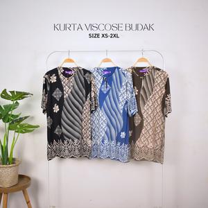 Kurta Cotton Viscose Dewasa/Kurta set sedondon ayah&anak/ Kurta Raya 2026 Clothing Corak Batik Family