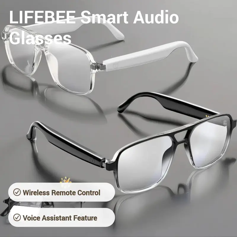 LIFEBEE Smart Audio Changing Glasses, Multifunctional Smart Glasses, Remote Control Photo Taking Glasses, Digital Audio Calling Glasses, Durable Voice Assistant Glasses 1