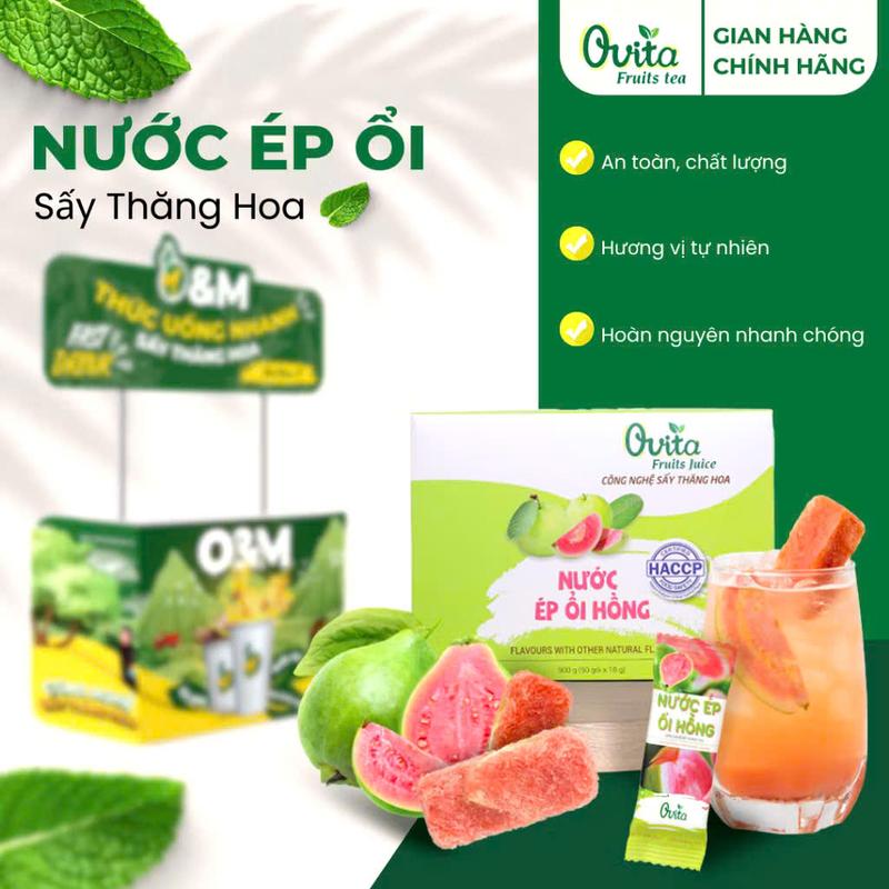 COMBO 10 Viên Lẻ - Nước Ép Trái Cây Sấy Thăng Hoa Ovita - Giữ Vẹn Hương Vị Tươi - Hộp 5 Vị 3