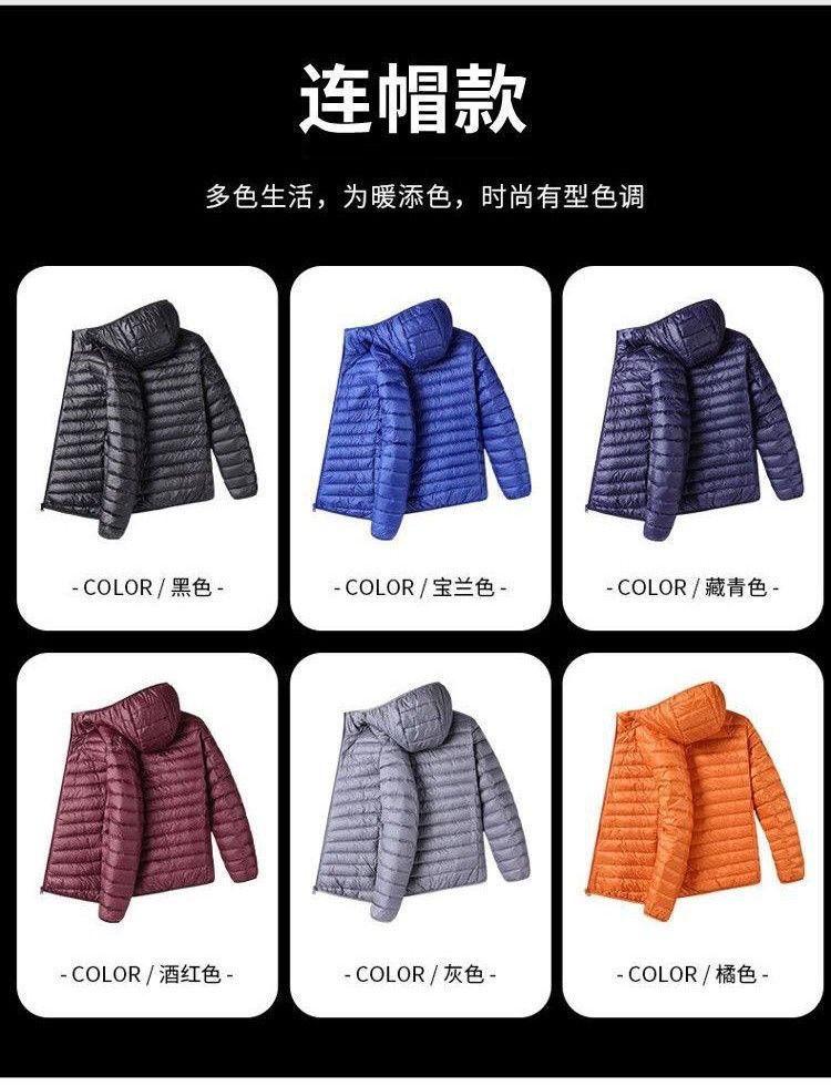 Product Introduction of Áo áo Phao Nhẹ, Quần Áo, Ngoại Cỡ, Dành Cho Nam Và Nữ, Cùng Phong Cách, Thích Hợp Cho Nam Béo 115,00kg, Áo Khoác Mùa Đông Ấm Áp Có Mũ Trùm Đầu Dáng Rộng, Bán Chạy Năm 2025 Menswear Jacket 3