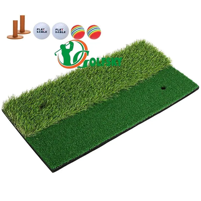 Thảm tập golf swing 30cm x 60cm tặng kèm 5 bóng golf và tee cao su, thảm golf swing nhỏ, thảm golf swing tập golf tại nhà