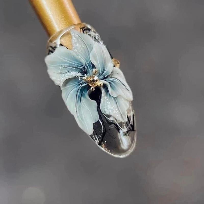 Gel khô trắng, gel thạch cao: nặn thú, hoa nổi trang trí Nail [k cần dùng liquid] Nữ