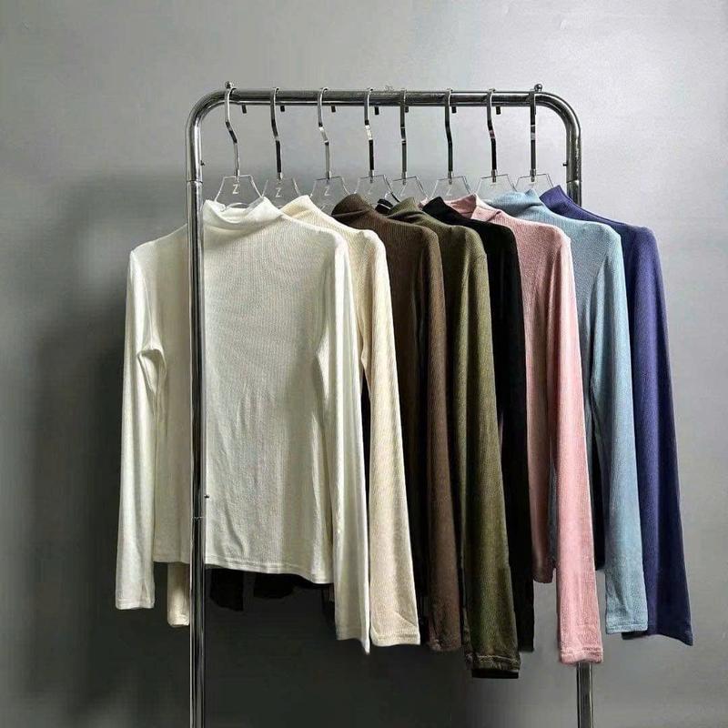 (AGN007) Áo giữ nhiệt trơn màu cổ thấp MAIDO TRENDY