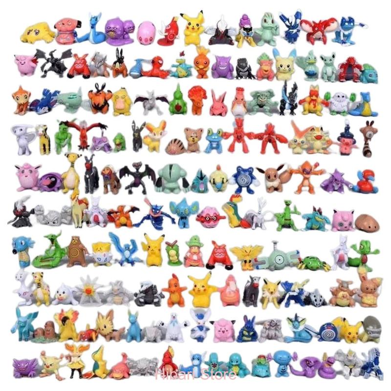 Mô Hình Pokemon tổng hợp 144 mẫu Pokemon nhỏ / lớn - 1 túi to , gồm 6 túi , mỗi túi 24 loại - Cao 3-5cm - nặng 250gram + Bọc túi Nilon Đồ Chơi Toy