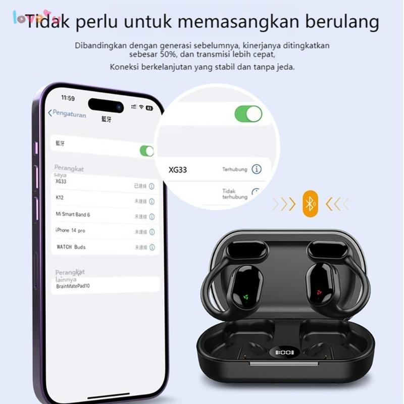 XG33 Sport Wireless Headset  Bluetooth Ear Clip, HiFi Stereo, Bass Earbuds. Ideal for Sports.H 5
