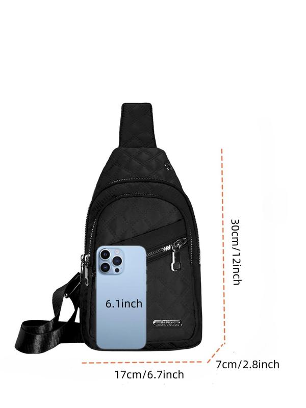Women's Solid Color Quilted Fanny Pack, Fashionable Zipper Chest Bag for Daily Used, Casual Trendy Versatile High-quality Belt Bum Crossbody Bag, Sling Bag 7