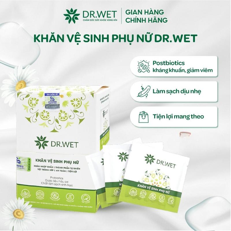 KHĂN ƯỚT Vệ Sinh Phụ Nữ DR.WET Giúp Làm Sạch, Hỗ Trợ Giảm Mùi Tiện Lợi Shop Con Cưng