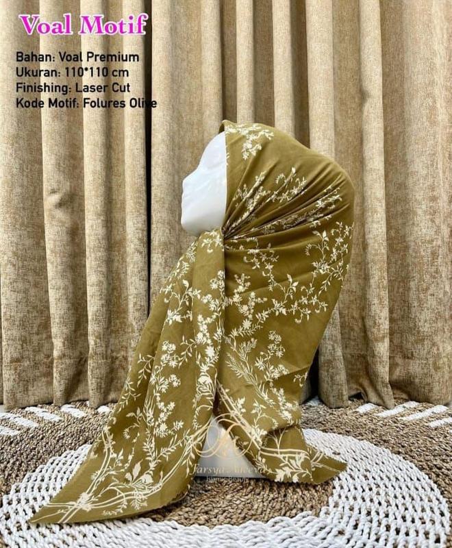 HIJAB VOAL MOTIF ALL VARIAN TERBARU / HIJAB VOAL MOTIF STANDART Kerudung  Segi  Empat 3