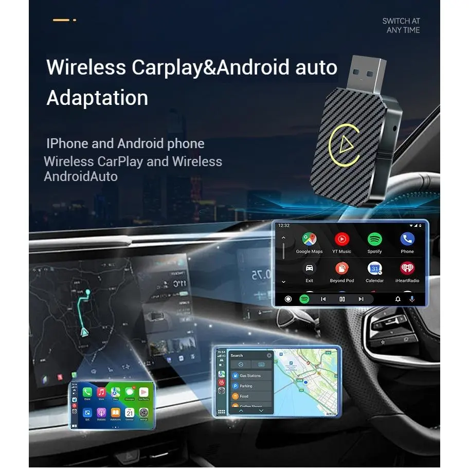 Hot Selling CarPlay Wired to Wireless Adapter Android Auto Car Interconnection Box CarPlay Adapter