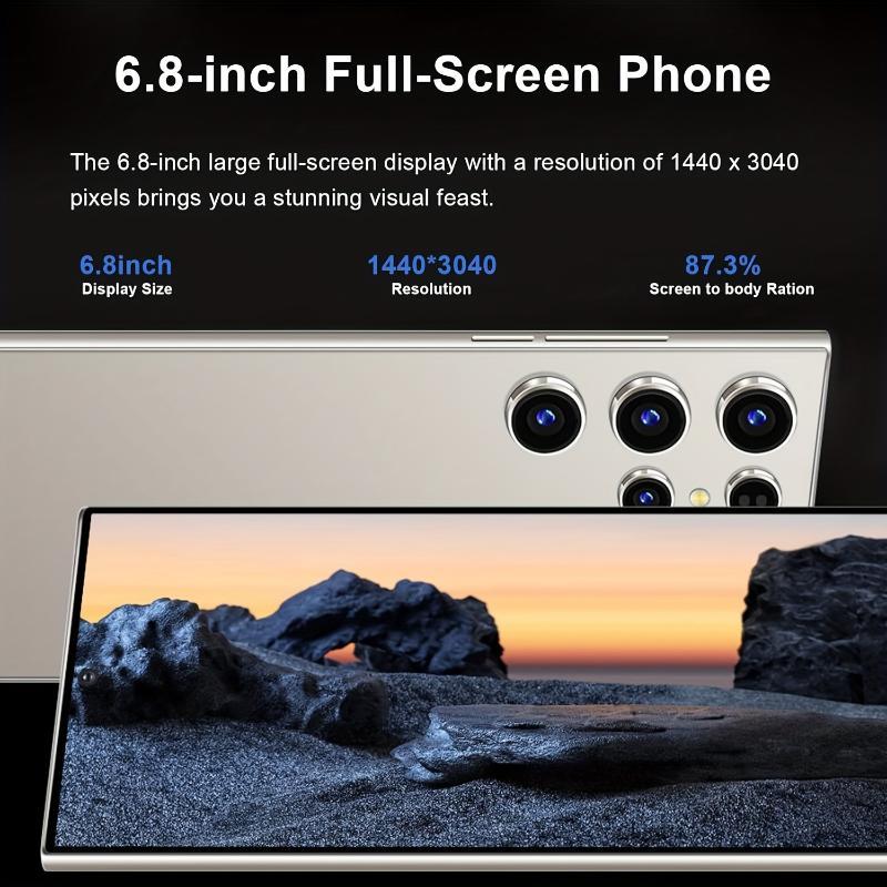 Unlocked Android Cell Phone, Dual SIM, 6800 MAh 6.8'' Full HD+ Display Smartphone, 8GB + 256GB Unlocked Phone 6