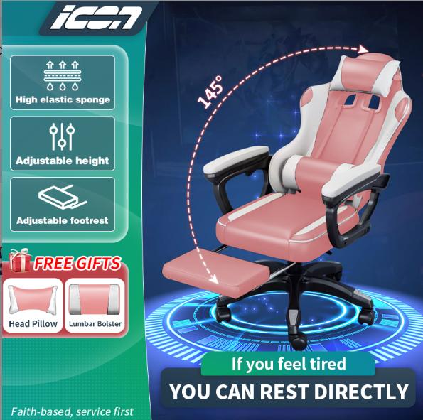 Ghế chơi  game ICON, ghế máy tính, ghế văn phòng, thoải mái khi ngồi lâu, ghế có thể điều chỉnh độ cao. bộ  ghế