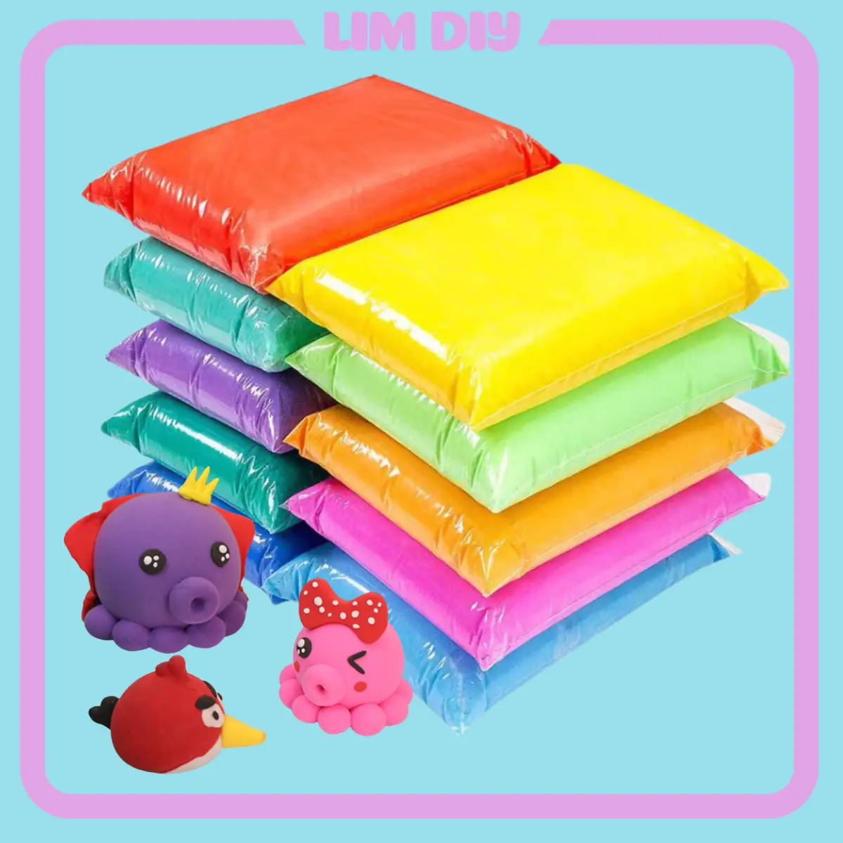 Đất sét, đắt nặn tự khô Nhật túi zip 100g an toàn không độc hại LIM DIY