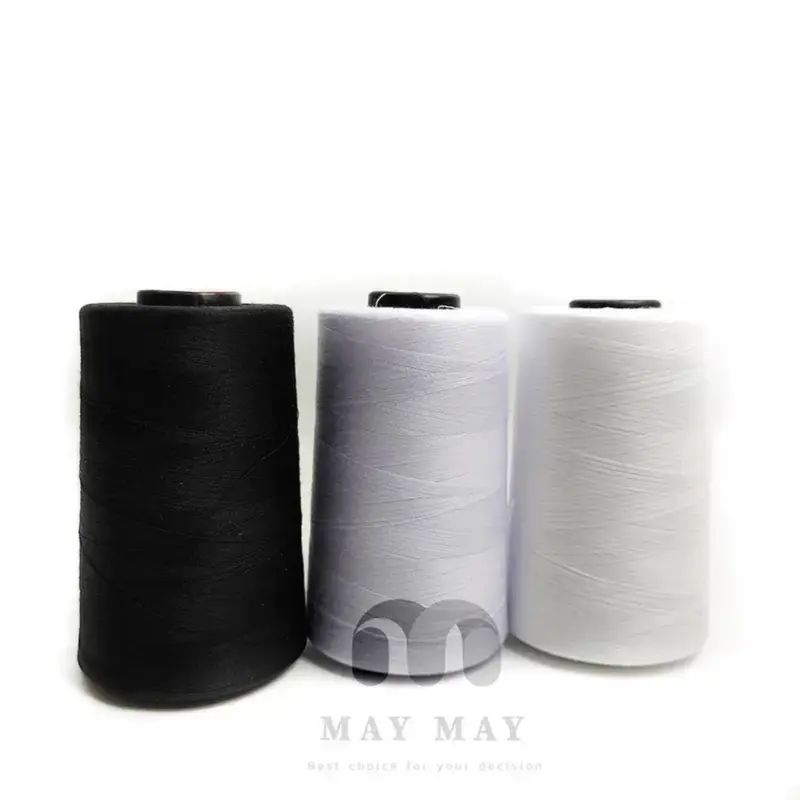 Chỉ may gitai loại tốt cuộn nguyên 5000m 3 màu trắng đen kem 0