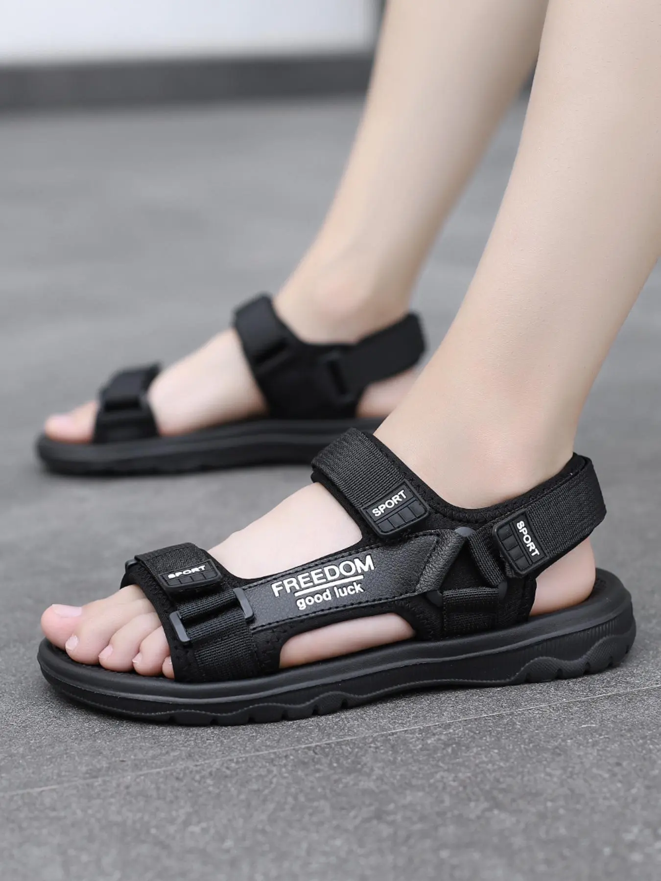 Men's Casual Breathable Comfortable Sport Sandals, New Style Non-slip Beach Shoes, Trendy All-match Sandals for Summer Beach