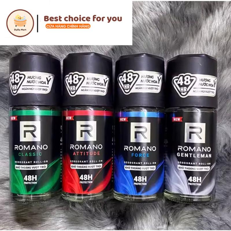 Lăn khử mùi cơ thể hương nước hoa Romano 50ml các loại