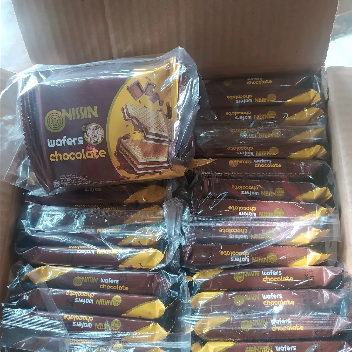 Wafers Nissin 1 karton isi 60 pcs - Food Wafers Chocolate atau Keju Cheese - Cemilan Wafer Makanan Snack