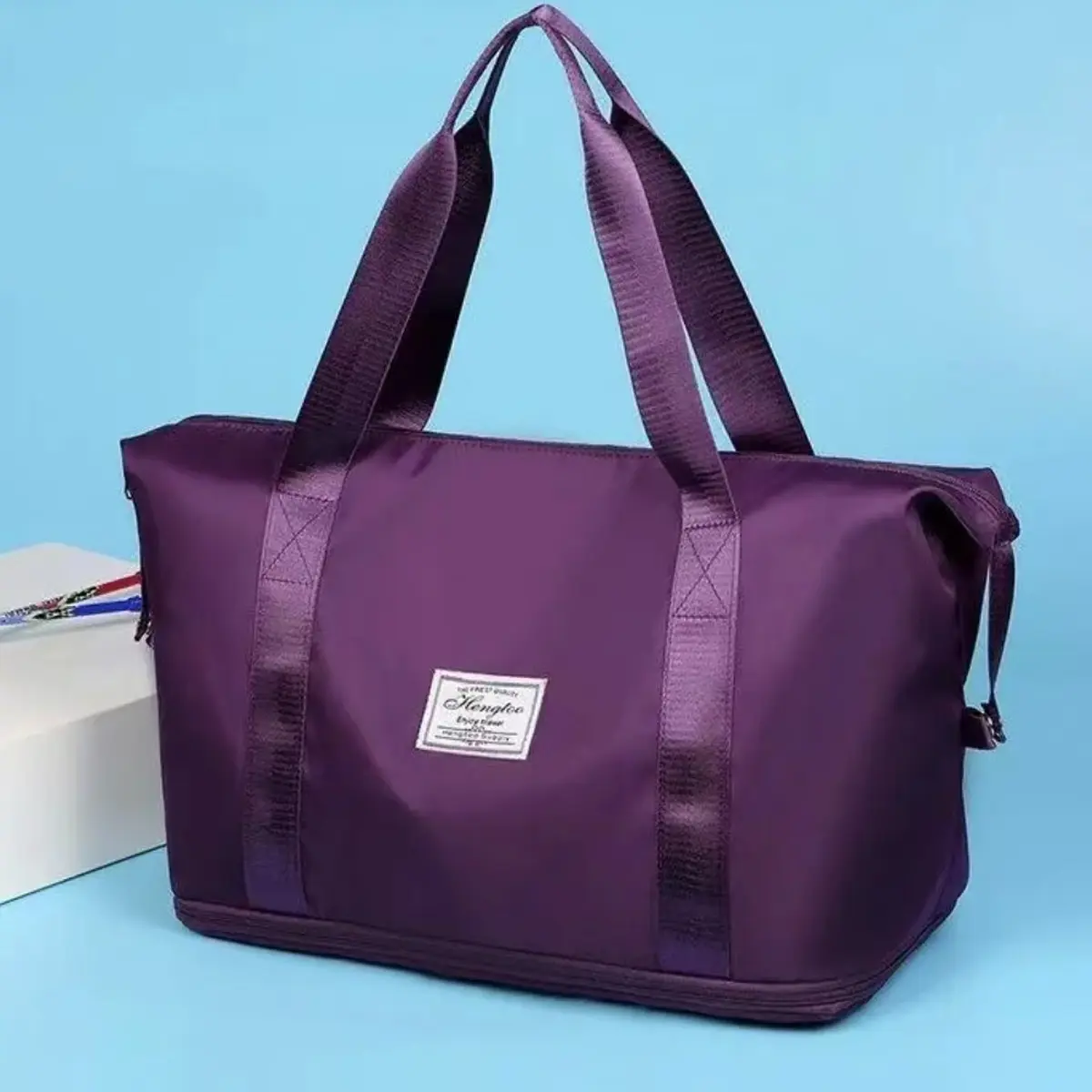 กระเป๋าคุณภาพดี รุ่น HP-112 happy fashion กระเป๋าเดินทาง กระเป๋ากีฬา กันน้ำ ผ้าออกซ์ฟอร์ด กระเป๋าฟิตเนส เรียบง่าย แมทช์ง่าย แฟชั่น