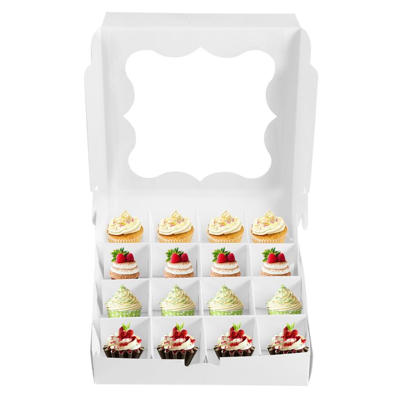 24/10Pcs Bakery Boxes Paper Cake Boxes with Clear Window 16 Grids DIY ...