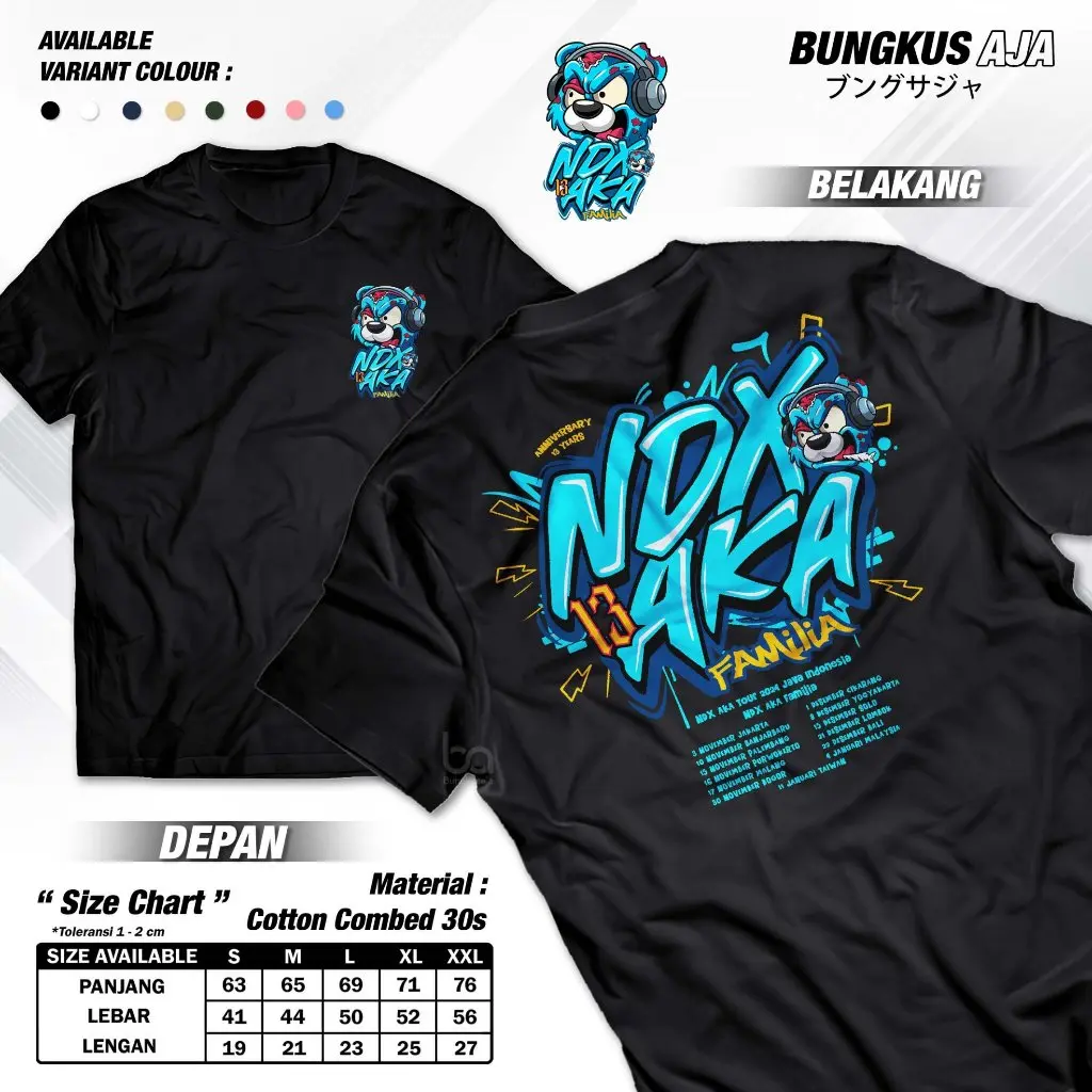 ARTAKAOS- Kaos NDX Aka Terbaru / Baju NDX Aka Familia / T-Shirt NDX Tour LadyFams Family - A2810 Cocok Untuk Pria & Wanita