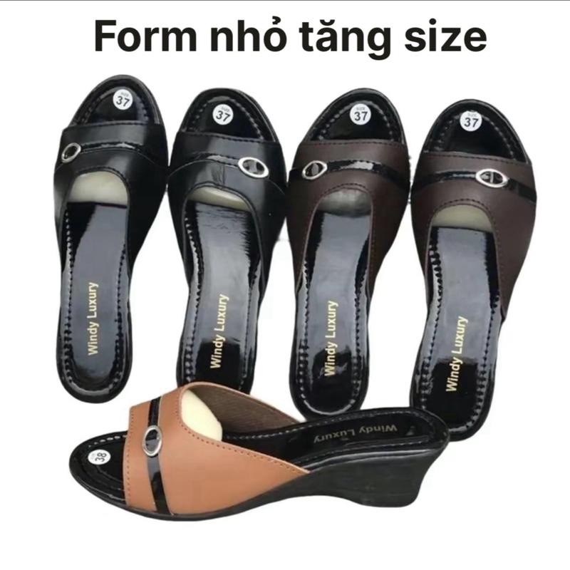 (Form nhỏ tăng size 36-42) Guốc bà gắn khoá da 3 phân FUTISHOP, dép nữ trung niên Shoes DéP GiàY Jean