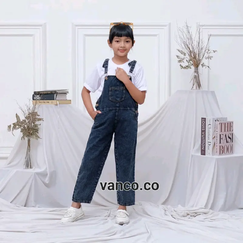OVERALL JEANS ANAK 4-10 TAHUN - Jumpsuit Baju Kodok Anak Unisex 7
