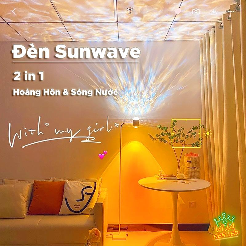 Đèn Sunwave Hoàng Hôn Sóng Nước 2in1 trang trí phòng ngủ phòng khách làm nền livestream chụp ảnh tạo không gian lãng mạng thư giãn