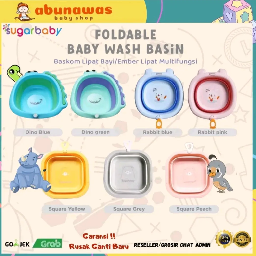 {FREE BUBBLE WRAP}Sugar Baby Foldable Baby Wash Basin / Baskom Lipat Bayi Ember Lipat Bayi Multifungsi