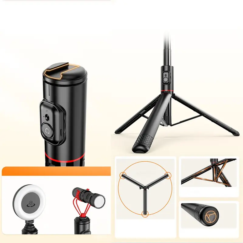 72 Inch Phone Tripod, Phone Selfie Stick with Remote Control, Mobile Phone Tripod Stand for iPhone Samsung, Photography Video, Monopod Selfie, Camera Stand, Tripod Standing Photo 3