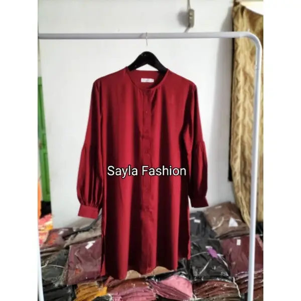Najwa Long Tunik Katun Rayon Polos Premium Wanita Jumbo 3