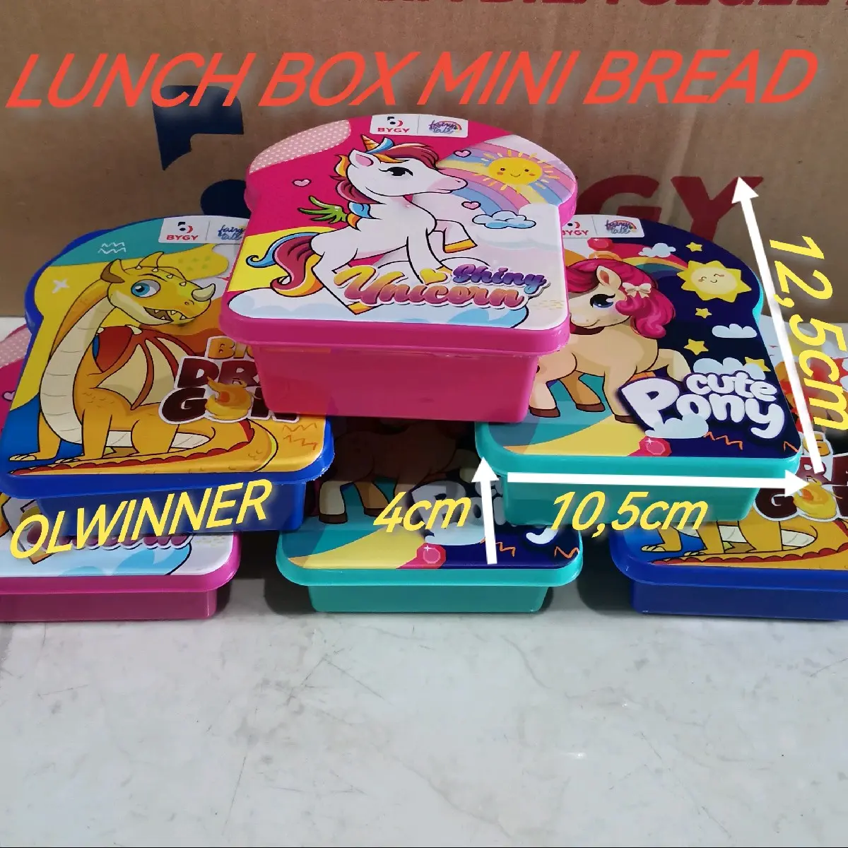 LUNCH BOX MINI BREAD GAMBAR KARAKTER TEMPAT MAKAN ANAK KOTAK BEKAL SOUVENIR ULANG TAHUN/WADAH MAKAN