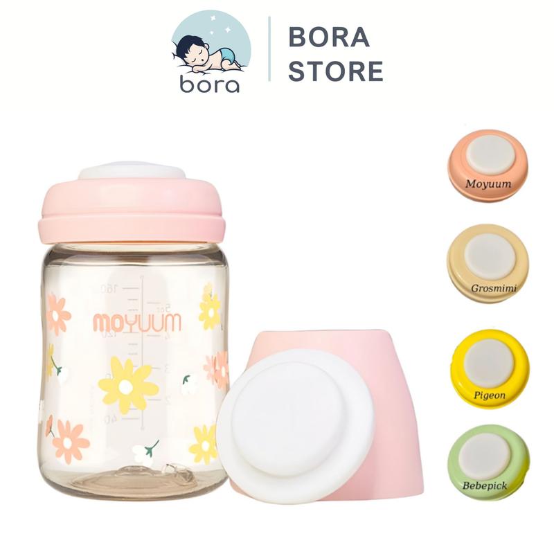 Nắp chặn sữa silicon thay thế nắp trữ sữa, phù hợp với các bình cổ rộng (Moyuum, TM, Pigeon, Grosmimi,...)