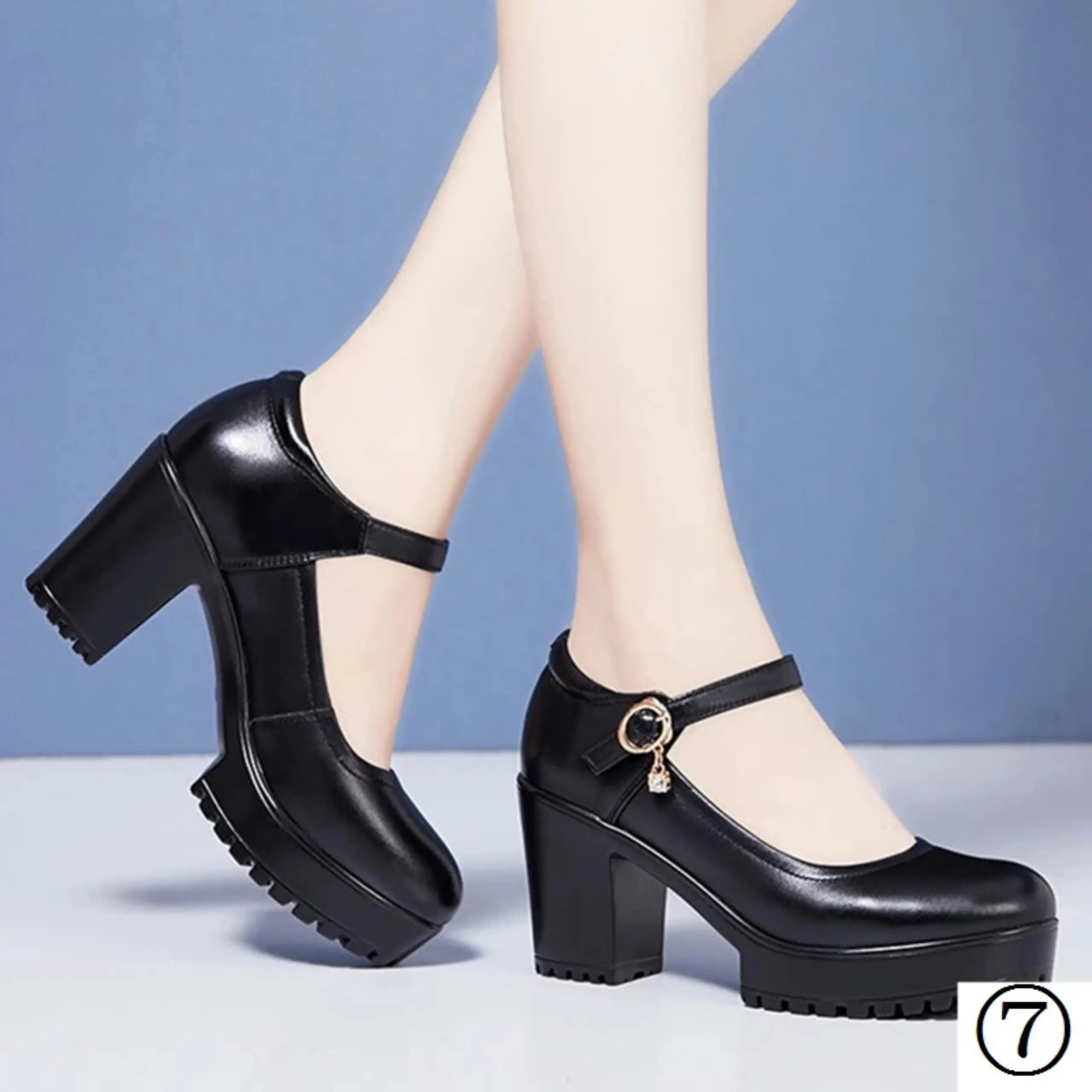 GIÀY DA CAO GÓT NỮ ĐẾ RĂNG CƯA ÊM ÁI CAO 7CM  Shoes