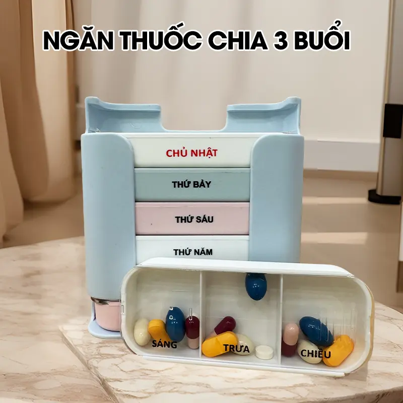 [LADOHOME] Hộp chia thuốc 3 buổi 7 ngày LH-2037 nhỏ gọn tiện dụng mang theo đi học du lịch công tác 2