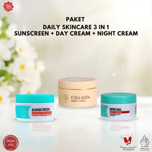 New ! [BUNDLING 3 PCS] VIVA Paket Daily Skincare 3 In 1 | Sunscreen Foundation Cream + Day Cream + Night Cream