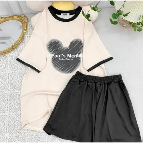 Bộ 3158 Gấu xước CHỬ chất cotton su áo Menswear