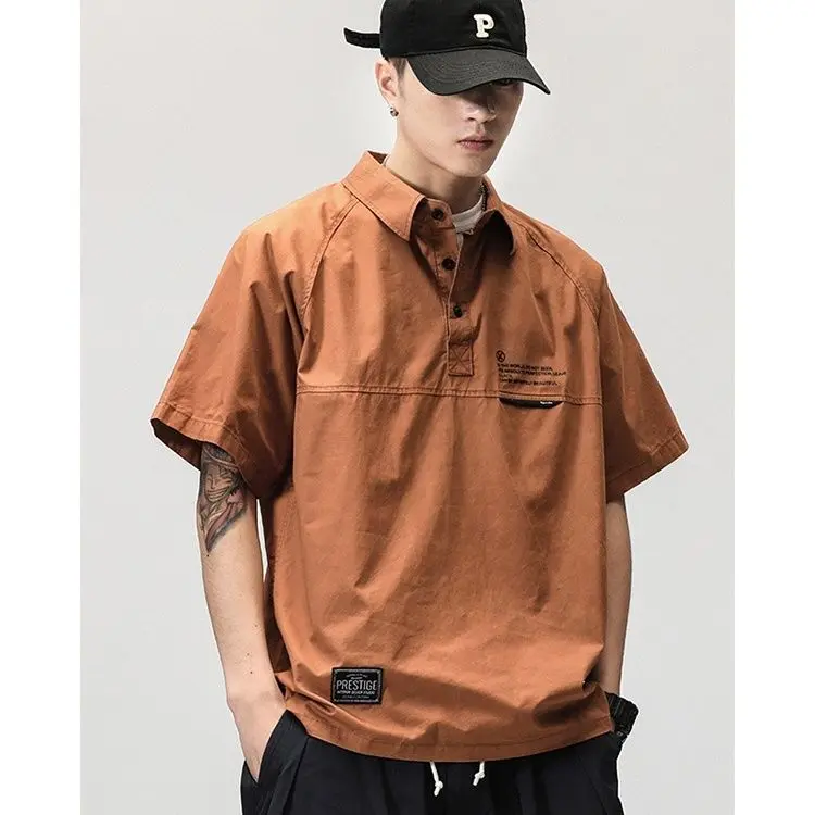 Áo Sơ Mi Cổ Polo Mùa Hè, Áo Thun ngắn Tay Cổ Điển Mỹ Cho Nam, Thương Hiệu Thời Trang Áo Sơ Mi Tay Lửng Có Ve Áo, Thích Hợp Cho Bộ Sưu Tập 8525 Người