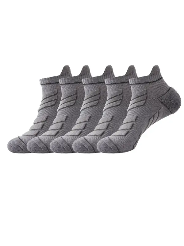 Men's Solid Color Thickened Low Cut Socks, Casual Comfy Breathable Anti-Slip Socks for Daily Wear, Men's Socks for All Seasons 2
